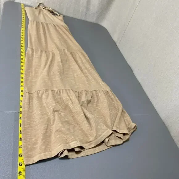 Old Navy Womens Tiered Midi Sundress Size L Boho Neutral Clean Girl Coastal - Picture 9 of 10